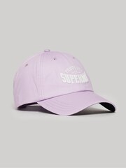 Superdry Purple 100% Cotton Graphic Baseball Cap - Image 1 of 4