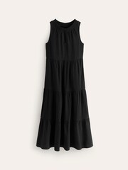 Boden Black 100% Cotton Double Cloth Maxi Tiered Dress - Image 5 of 5
