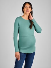 Jojo Maman Bébé Geripptes Jerseytop, Umstands- und Stillmode - Bild 1 von 4