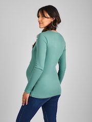 Jojo Maman Bébé Geripptes Jerseytop, Umstands- und Stillmode - Bild 2 von 4
