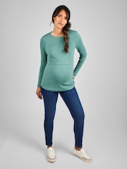 Jojo Maman Bébé Geripptes Jerseytop, Umstands- und Stillmode - Bild 3 von 4