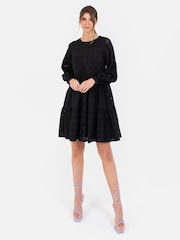 Long Sleeve Broderie Smock Dress - Image 1 of 5