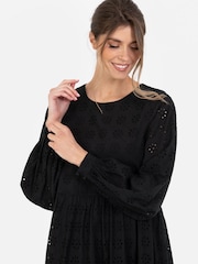 Long Sleeve Broderie Smock Dress - Image 3 of 5