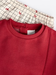 Red/White Bow Print Cosy Baby Sweatshirt And Leggings 2 Piece Set - Image 11 of 15