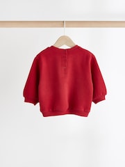Red/White Bow Print Cosy Baby Sweatshirt And Leggings 2 Piece Set - Image 8 of 15