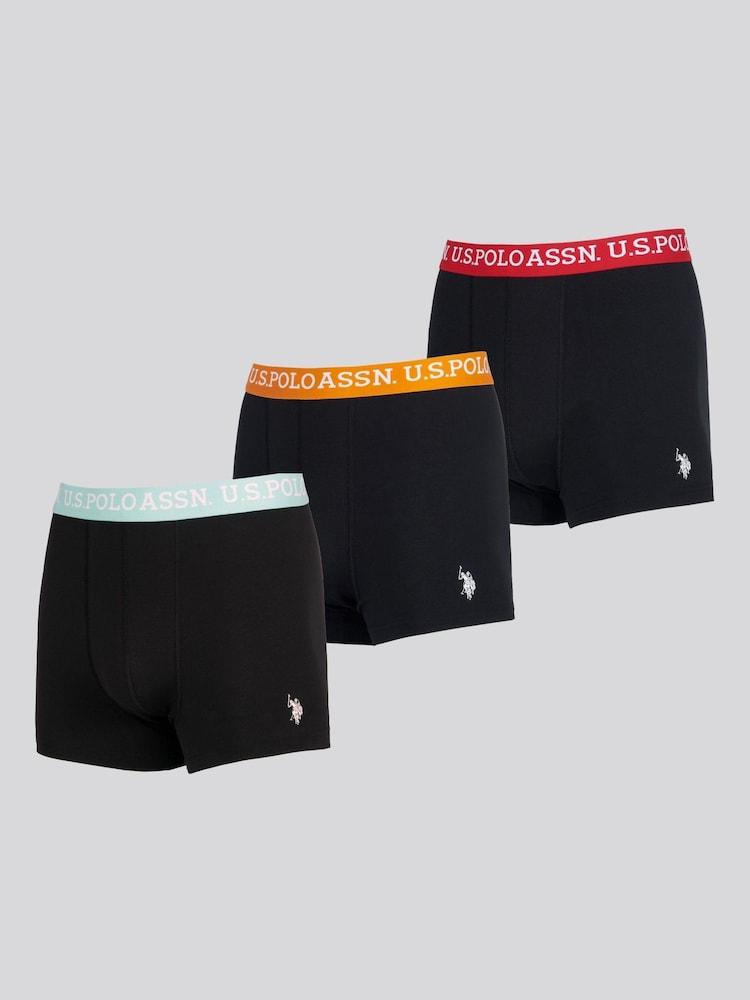U.S. Polo Assn. Contrast Stripe Mens Boxer Shorts 3 Pack - Imagen 1 de 9