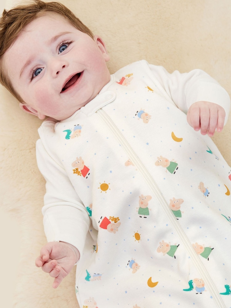 MORI Cream Peppa Pig Print Front Opening Sleeping 1.5 TOG Bag - صورة 1 من 4