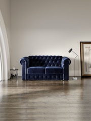 Jay-Be Luxe Velvet Royal Blue Chesterfield 2 Seater Sofa Bed - Image 1 of 6