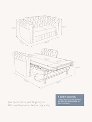 Jay-Be Luxe Velvet Royal Blue Chesterfield 2 Seater Sofa Bed - Image 6 of 6