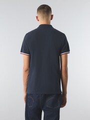 أزرق داكن - Pretty Green Stripe Knitted 100% Cotton Polo Shirt - صورة 2 من 3