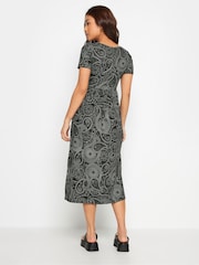 PixieGirl Petite Black Paisley Print Midi Smock Dress - Image 3 of 5