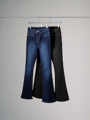 The Set Mid Blue/Black 2 Pack Flared Denim Jeans - Image 10 of 10