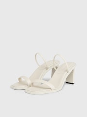 Calvin Klein White Leather Heel Mules - Image 1 of 6