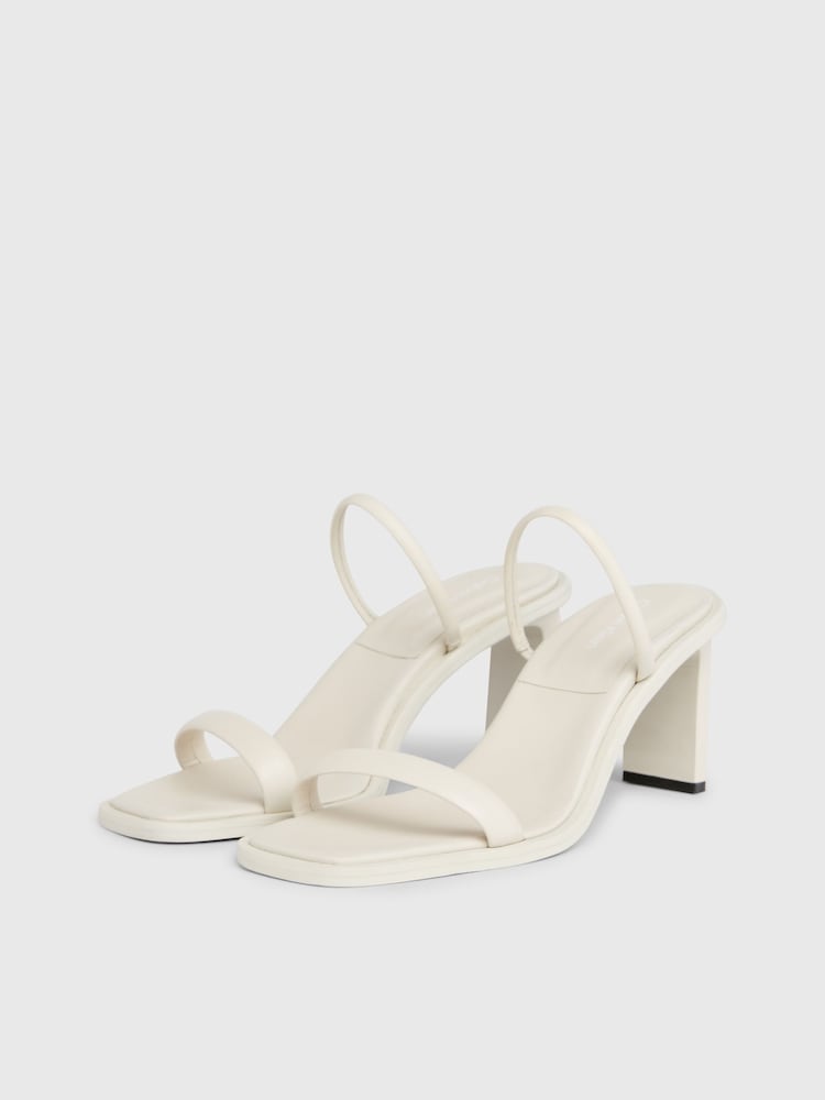 Calvin Klein White Leather Heel Mules - Image 1 of 6