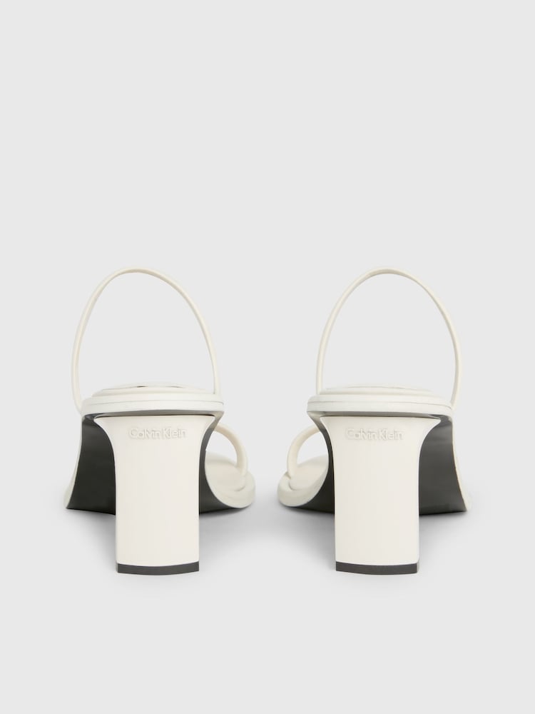 Calvin Klein White Leather Heel Mules - Image 6 of 6