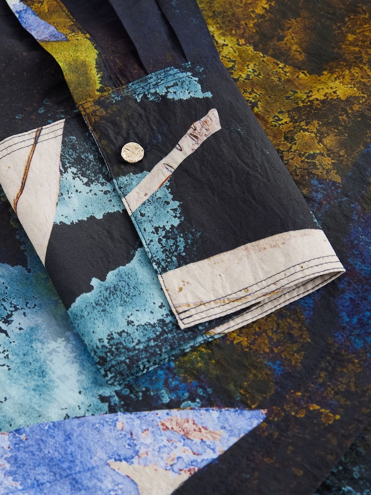 Blau/Grün mit Blattprint - Langarmhemd mit Knopfleiste - Bild 9 von 9 Blau/Grün mit Blattprint - Langarmhemd mit Knopfleiste - Bild 9 von 9