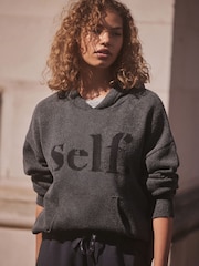 self. Grey Knitted Hoodie - Image 2 of 6