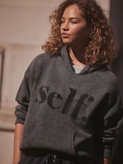 self. Grey Knitted Hoodie - Image 5 of 6