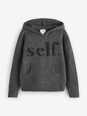 self. Grey Knitted Hoodie - Image 6 of 6