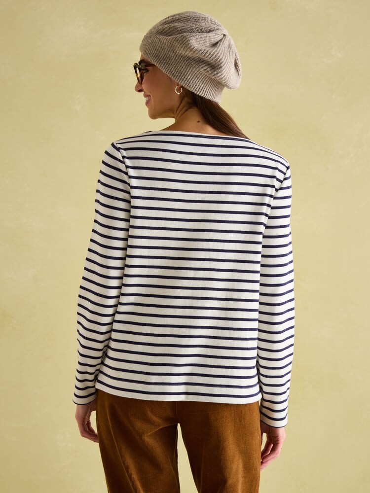 Joules Festive Harbour Multi/White Boat Neck Breton Top - Image 2 of 8 Joules Festive Harbour Multi/White Boat Neck Breton Top - Image 2 of 8
