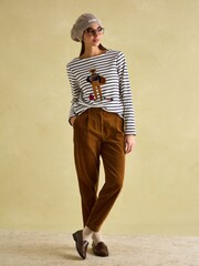 Joules Festive Harbour Multi/White Boat Neck Breton Top - Image 3 of 8