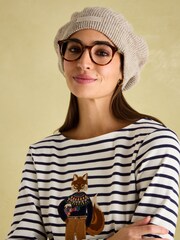 Joules Festive Harbour Multi/White Boat Neck Breton Top - Image 5 of 8