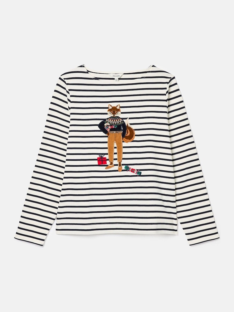 Joules Festive Harbour Multi/White Boat Neck Breton Top - Image 8 of 8 Joules Festive Harbour Multi/White Boat Neck Breton Top - Image 8 of 8