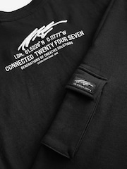 Black 100% Cotton Short Sleeve Utility T-Shirt and Joggers Set (3-16yrs) - Image 3 of 3