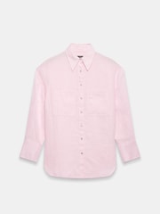 Mint Velvet Pink 100% Linen Long Sleeve Shirt - Image 3 of 4