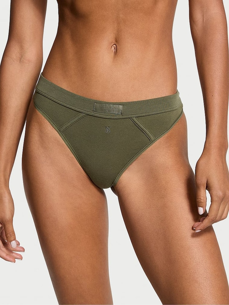 Victoria's Secret Casual Olive Green Thong Knickers - Image 1 of 3