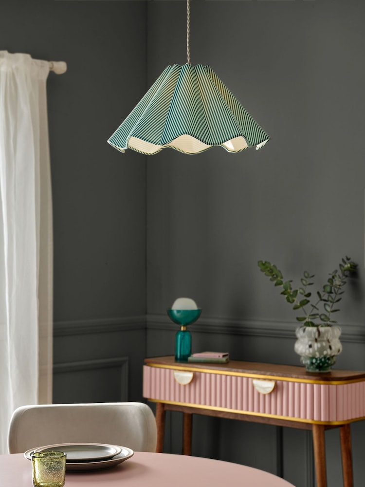 Clarke and Clarke Green Stripe Asra Easyfit Shade - Image 1 of 4