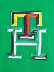 Tommy Hilfiger Green 100% Cotton Monogram T-Shirt - Image 6 of 6