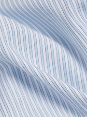 Blue Stripe Slim Fit Premium Two-Fold Cotton Shirt - Image 7 of 7