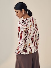 Black/Abstract Print Crew Neck Long Sleeve Jumper 2 Pack - Image 3 of 7