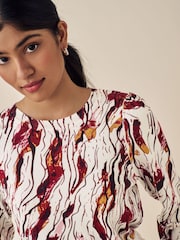 Black/Abstract Print Crew Neck Long Sleeve Jumper 2 Pack - Image 4 of 7
