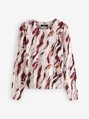 Black/Abstract Print Crew Neck Long Sleeve Jumper 2 Pack - Image 6 of 7