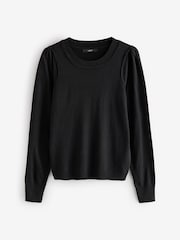 Black/Abstract Print Crew Neck Long Sleeve Jumper 2 Pack - Image 7 of 7