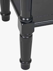 Pacific Black Heritage Pine Wood Accent Table with Shelf - Image 6 of 6