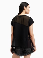 AllSaints Black 100% Cotton Zala Kora Top - Image 5 of 6