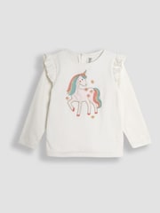 JoJo Maman Bébé Cream Unicorn Top And Tulle Skirt Set - Image 3 of 7