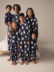 Navy Blue Matching Family Kids Christmas Penguin Pyjamas (9mths-16yrs) - Image 2 of 8