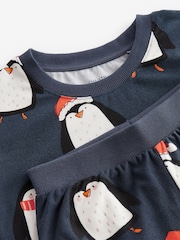 Navy Blue Matching Family Kids Christmas Penguin Pyjamas (9mths-16yrs) - Image 8 of 8