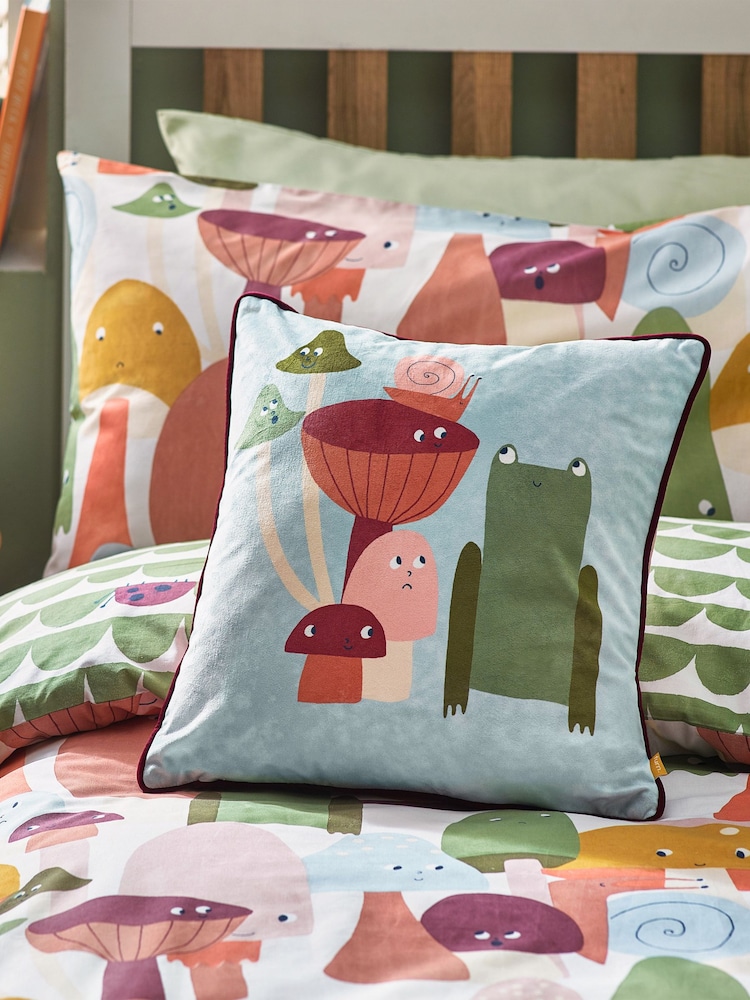 Little Furn Multicolour Fun Guys Mushroom Duvet Cover Set - Image 2 of 3