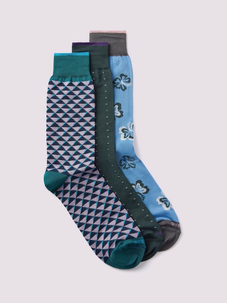 Duchamp Green Mens Socks Gift Set 3 Pack - Image 1 of 5