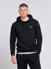 U.S. Polo Assn. Black Mens Classic Fit 100% Cotton Double Horsemen Hoodie - Image 1 of 6