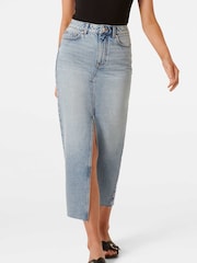 Forever New Blue 100% Cotton Tori Midaxi Denim Skirt - Image 1 of 5