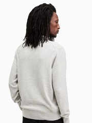 AllSaints Grey Kilburn Polo Jumper - Image 2 of 7