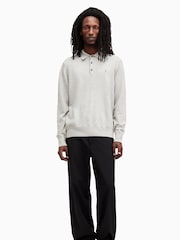 AllSaints Grey Kilburn Polo Jumper - Image 5 of 7
