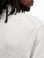 AllSaints Grey Kilburn Polo Jumper - Image 6 of 7