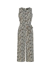 Mela Cream Animal Print Sleeveless Culotte Jumpsuit - Image 4 of 4